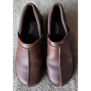 Eastland Womens Kelsey Leather Clogs Brown Size 7.5 MED Excellent Used Condition